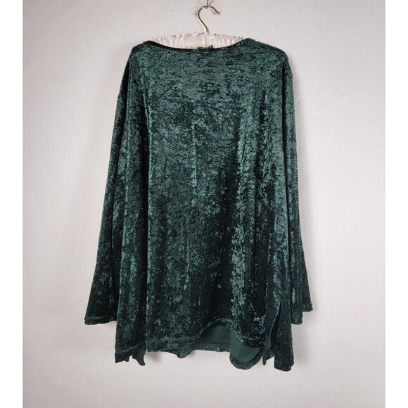 Vintage Brett Alixander Womens Green Crushed Velvet Oversized Tunic Art To Wear - Picture 2 of 7